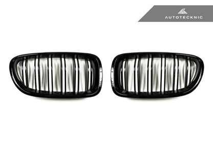 AutoTecknic Dual-Slats Gloss Black Front Grille Set - F10 5-Series | M5