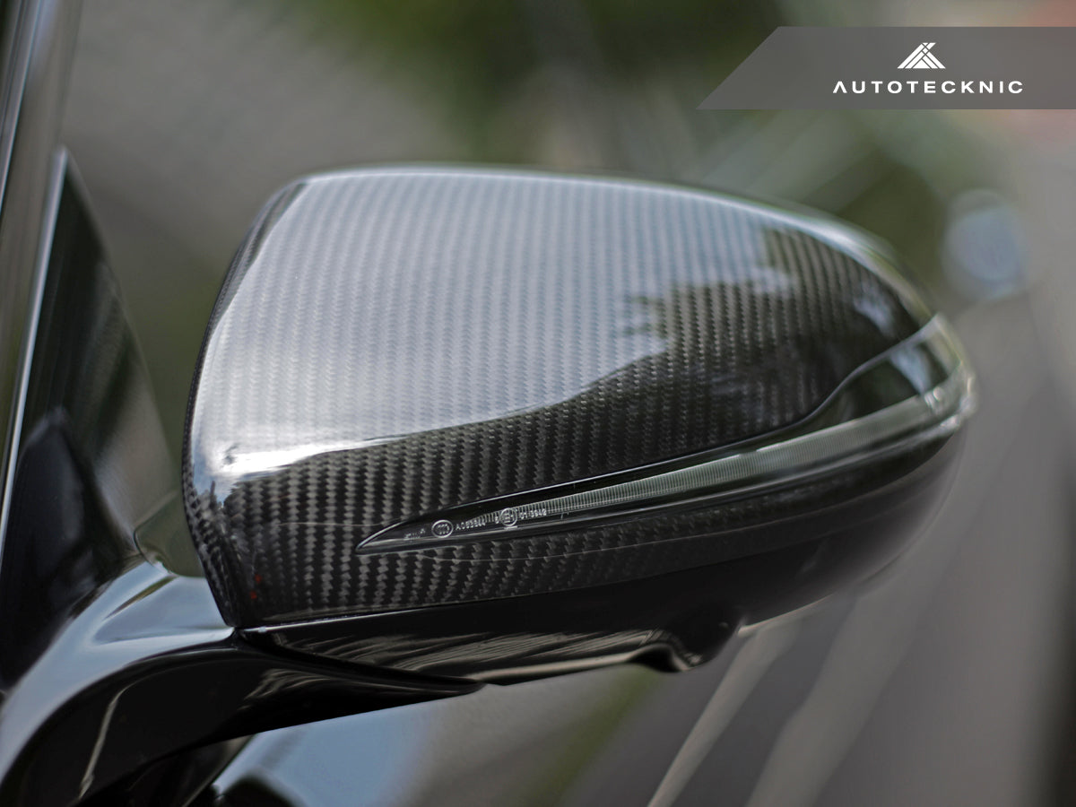 AutoTecknic Replacement Version II Dry Carbon Mirror Covers - Mercedes-Benz W238 E-Class Coupe