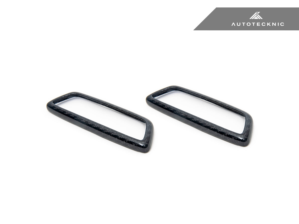AutoTecknic Dry Carbon Front Seat Illuminated Emblem Surround Set - BMW M