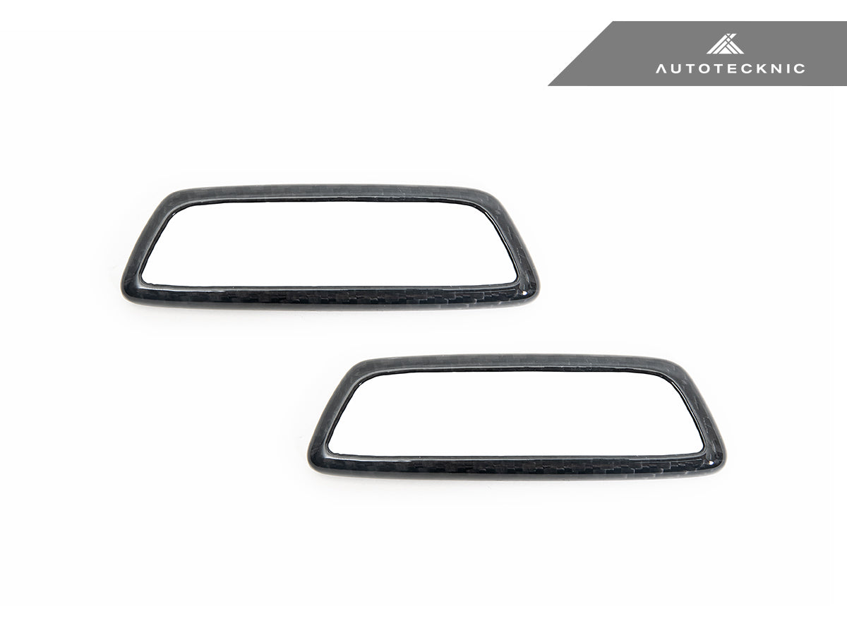 AutoTecknic Dry Carbon Front Seat Illuminated Emblem Surround Set - BMW M