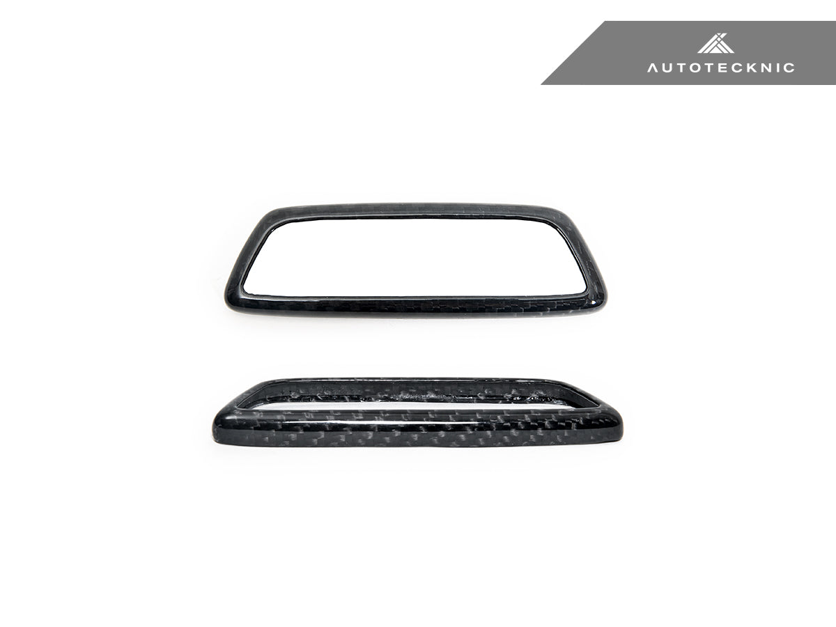AutoTecknic Dry Carbon Front Seat Illuminated Emblem Surround Set - BMW M