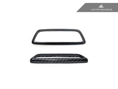 AutoTecknic Dry Carbon Front Seat Illuminated Emblem Surround Set - BMW M