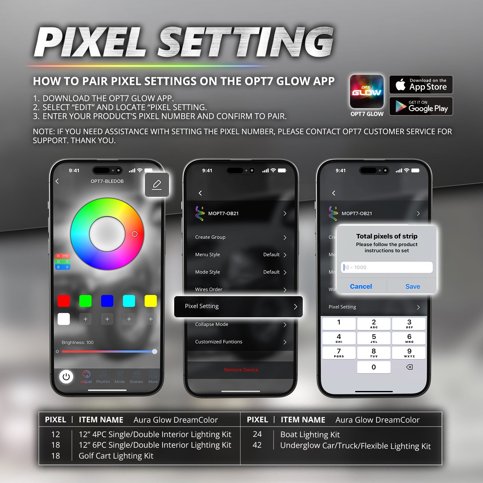 AURA DreamColor Double Row LED Interior Ambient Lighting Kit (4 x 12 Inch or 6 x 12-Inch) - Bluetooth APP and Remote Enabled Full Color Spectrum