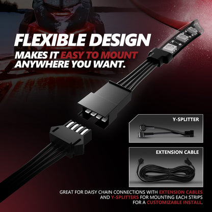 AURA Golf Cart Underbody Glow LED Lighting Kit Remote Control - Full Color Spectrum