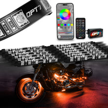 AURA PRO Motorcycle Multi-Color LED Lighting Strip Kit ( 10PC or 14PC ) for Cruisers - Bluetooth Enabled APP - Full Color Spectrum