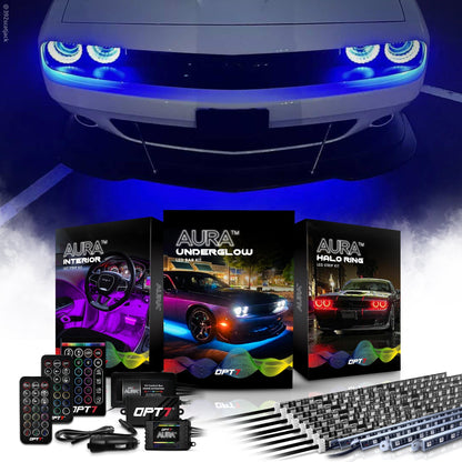 AURA LED Lighting Kit Triple Bundle (Halo + Interior + Underglow) for Dodge Challenger - Remote Control