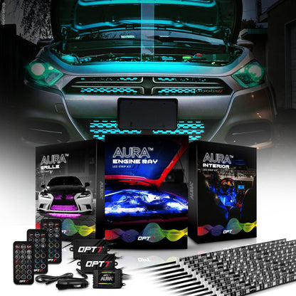 AURA Under The Hood Bundle ( Interior LED Kit + Engine Bay LED Kit + Grille LED Kit ) - Remote Control