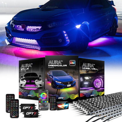 AURA LED Lighting Kit Bundle - Grille + Wheel Well + DreamColor Underglow - Remote Control