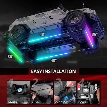 AURA Flexible LED DreamColor Underglow Lighting Strip Kit w-Remote