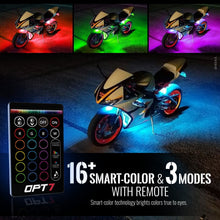 AURA Motorcycle Multi-Color LED Lighting Strip Kit for Cruisers Remote Control - Full Color Spectrum