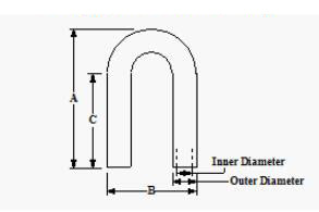 3.000" OD 16ga 180° Mandrel Bend - Polished OD - 6061 Aluminum - (4.500" CLR / 6.000" Legs)