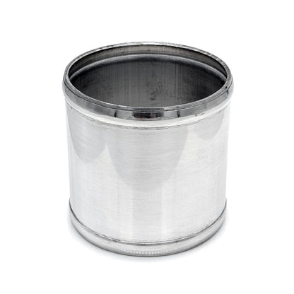 2.500" OD Aluminum Joiner with Bead Rolled Ends - Polished OD - 6061 Aluminum