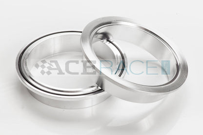 1.750" V-Band Assembly - Aluminum "Male + O-Ring/Female" Flanges, 304 Stainless Clamp
