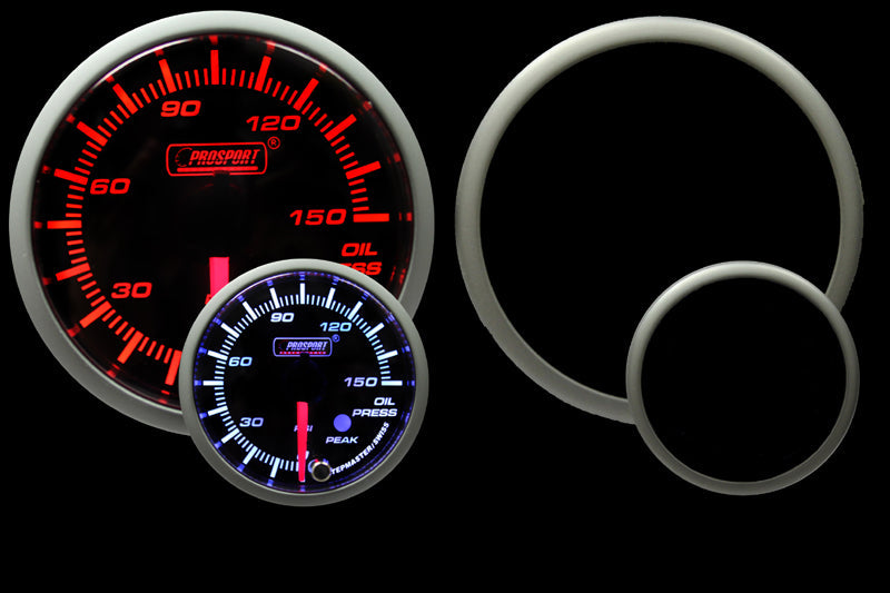 2-1/16" Premium Amber / White Oil Pressure Gauge
