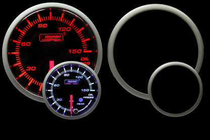 2-1/16" Premium Amber / White Oil Pressure Gauge