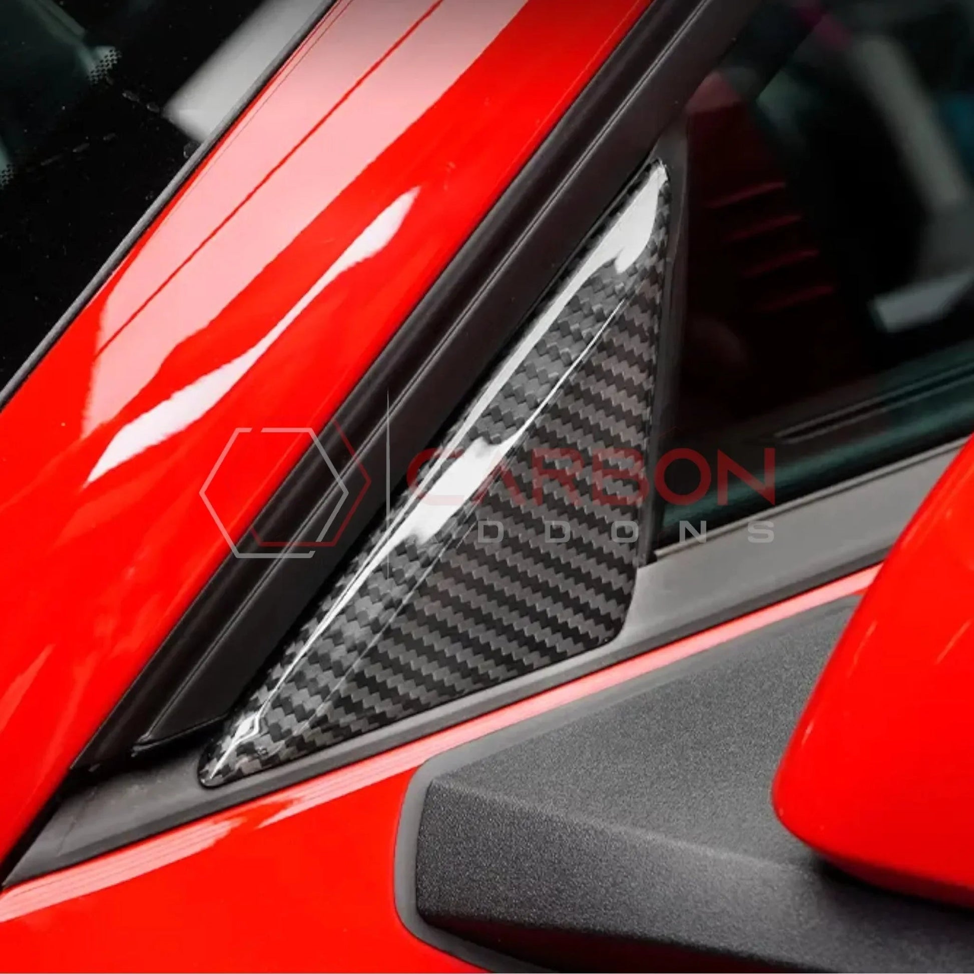 Real Carbon Fiber Exterior A-Pillar Trim Covers for 2024+ Ford Mustang