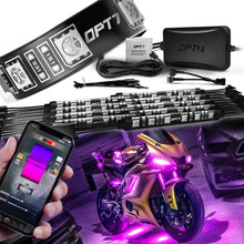 AURA PRO Motorcycle Multi-Color LED Lighting Strip Kit ( 10PC or 14PC ) for Sport Bikes - Bluetooth Enabled APP - Full Color Spectrum