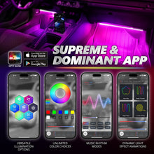 AURA PRO LED Double Row Interior Ambient Lighting Kit (4 x 12 Inch or 6 x 12-Inch) - Bluetooth Enabled APP Full Color Spectrum