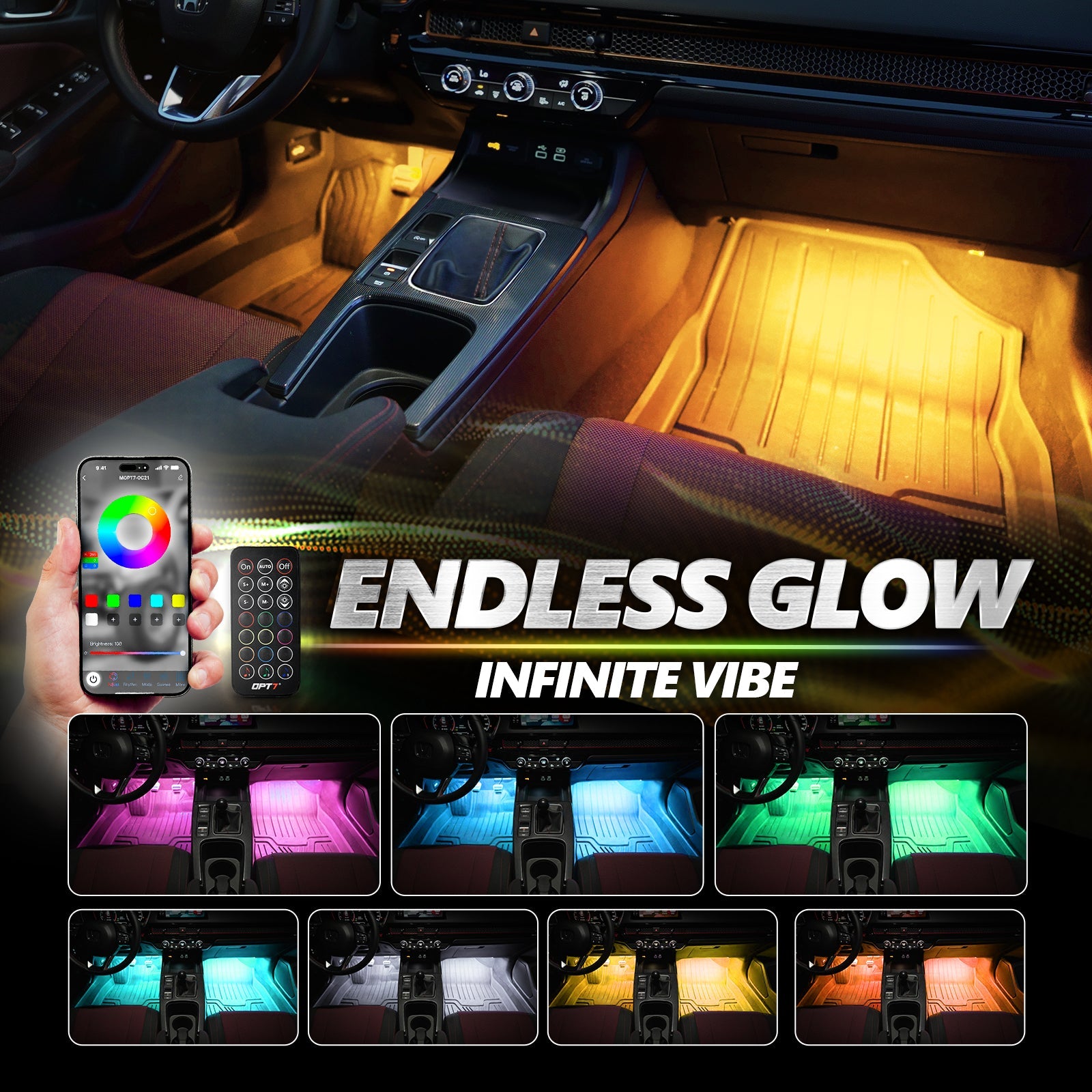 AURA PRO LED Triple Bundle for Dodge Challenger 08-23 ( Halo + Interior + Underglow ) - Bluetooth APP and Remote Controlled