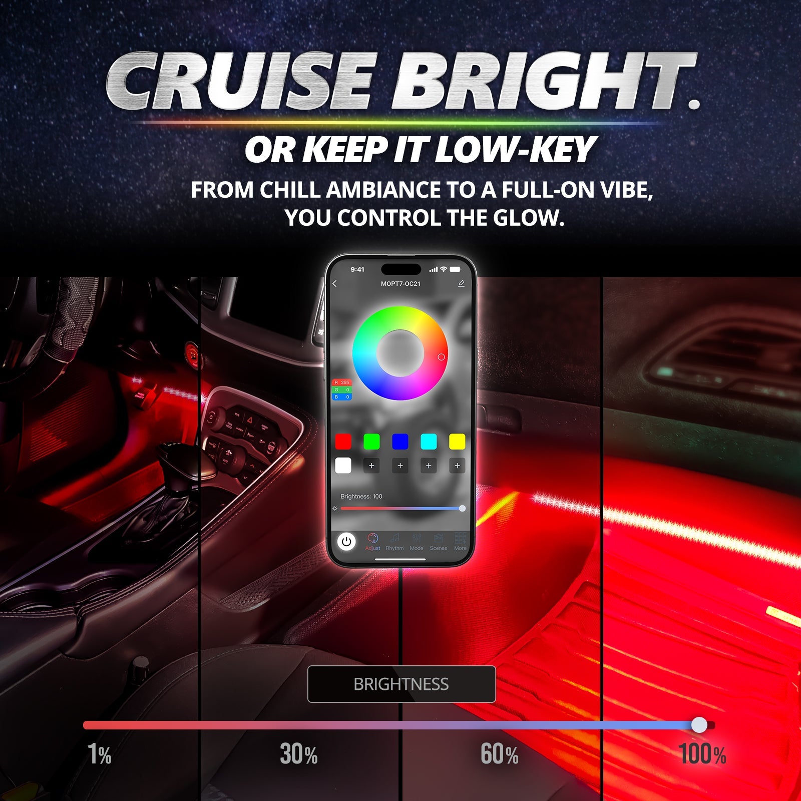 AURA PRO for Civic Hatchback LED Lighting Bundle: OLED Tail lights + Interior + Grille w- Bluetooth APP and Remote Controlled