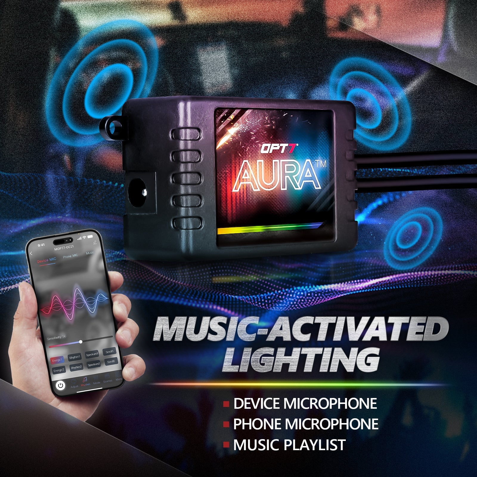 AURA PRO for Civic Hatchback LED Lighting Bundle: OLED Tail lights + Interior + Grille w- Bluetooth APP and Remote Controlled