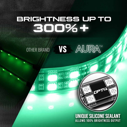 AURA LED Double Row Interior Ambient Lighting Kit - Remote Control Full Color Spectrum