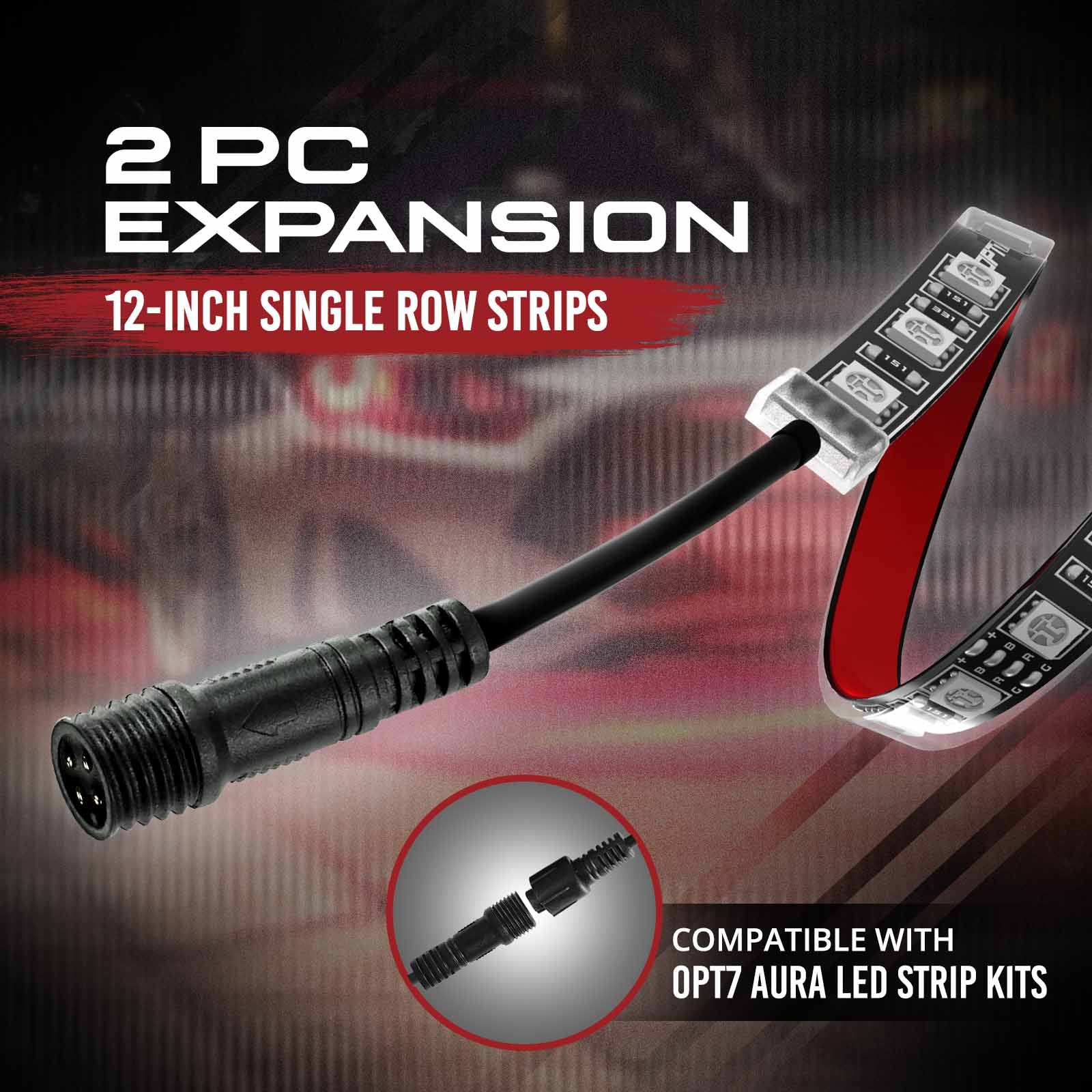 AURA LED Expansion Pack - (2) 12-Inch Strips with Splitters & Extensions