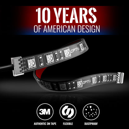 AURA LED Expansion Pack - (2) 12-Inch Strips Flat Connector with Splitters & Extensions