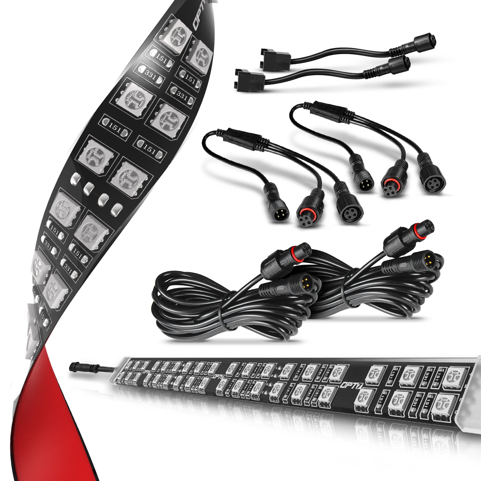 AURA LED Expansion Pack - (2) 12-Inch Strips Double Row with Splitters & Extensions