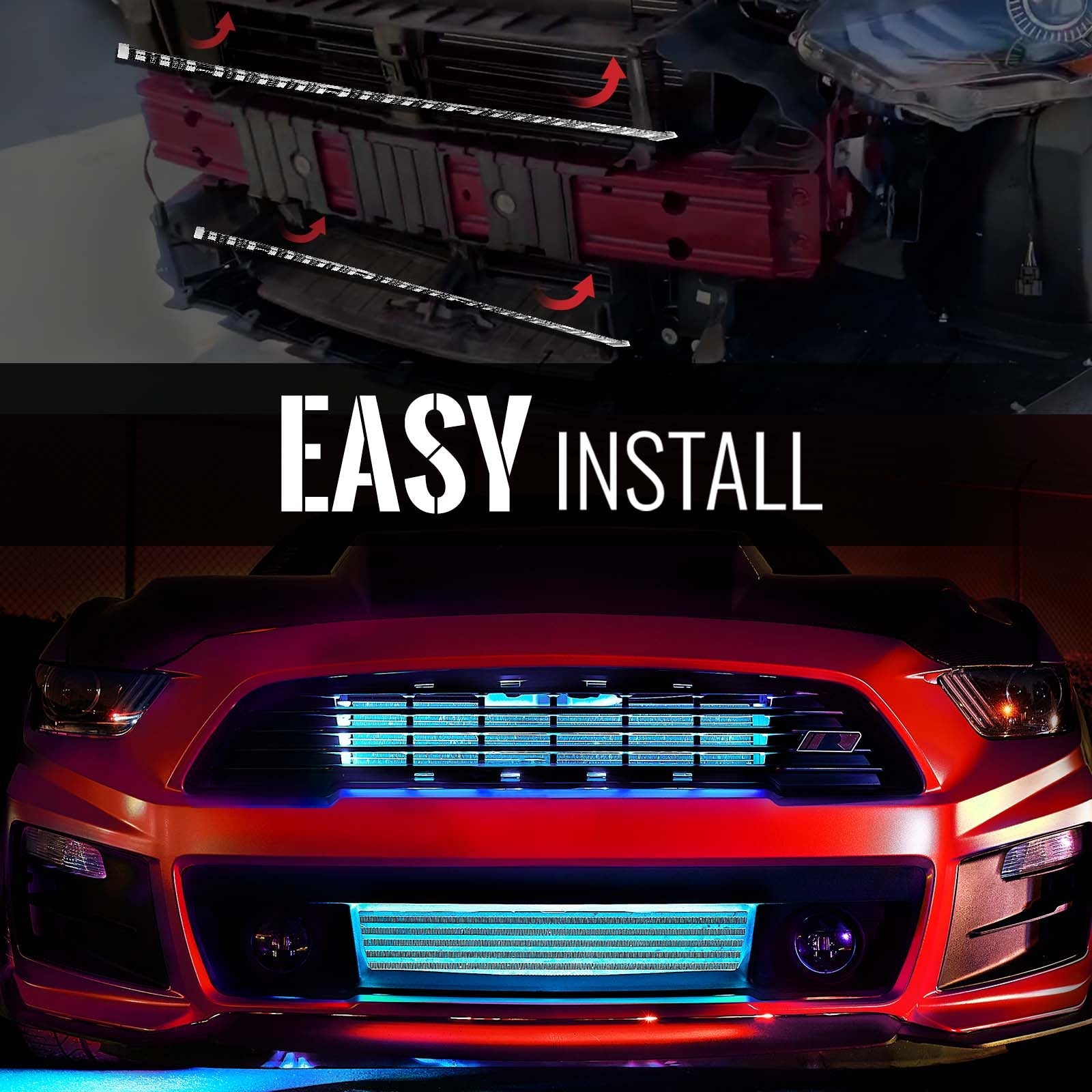 AURA 09-18 Ram Bundle- RGBW Headlights +Interior + Quantum Rock lights + Grille w- Bluetooth