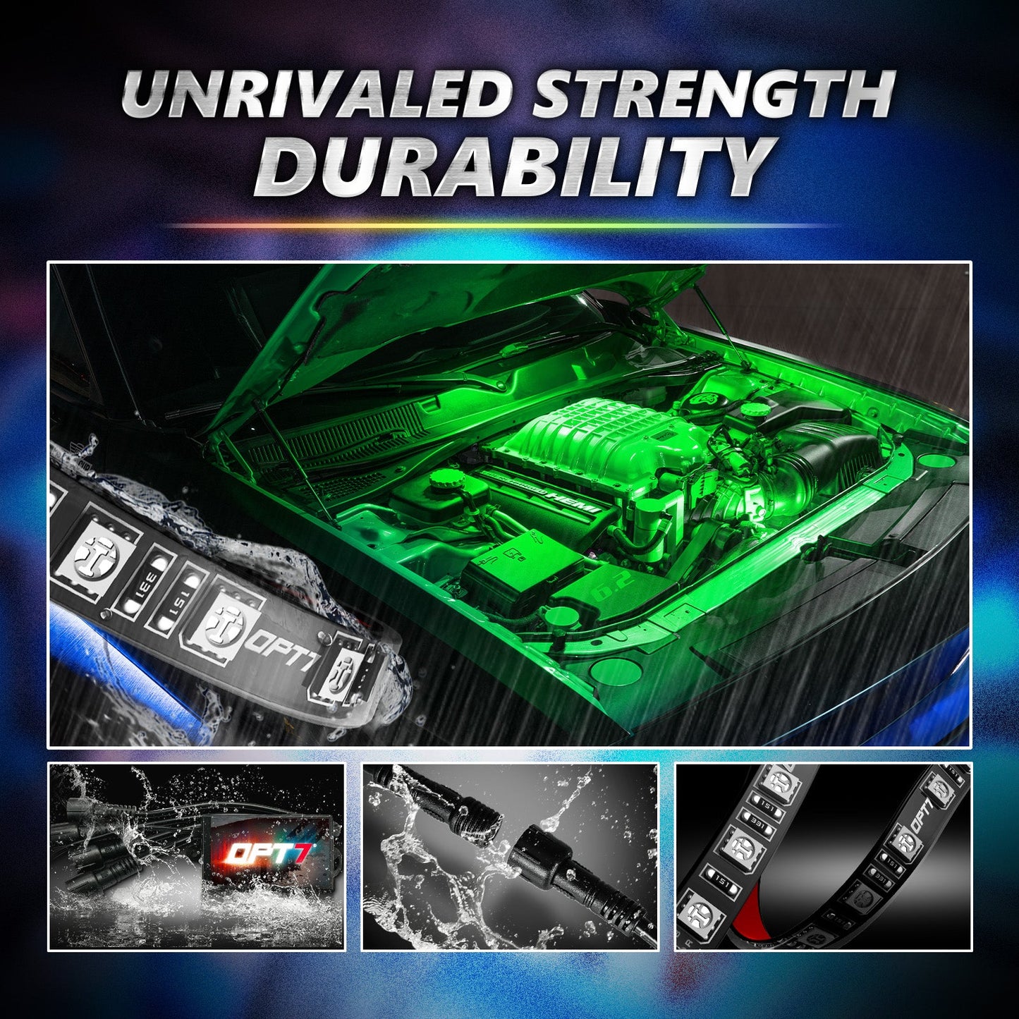 AURA PRO Engine Bay LED Lighting Kit ( 4 x 12-Inch or 4 x 24-Inch) - Bluetooth Enabled APP Full Color Spectrum