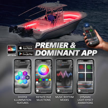 AURA PRO Boat Interior LED Lighting Kit 4 x 48-Inch Multi-Color Strips - Bluetooth Enabled APP Full Color Spectrum