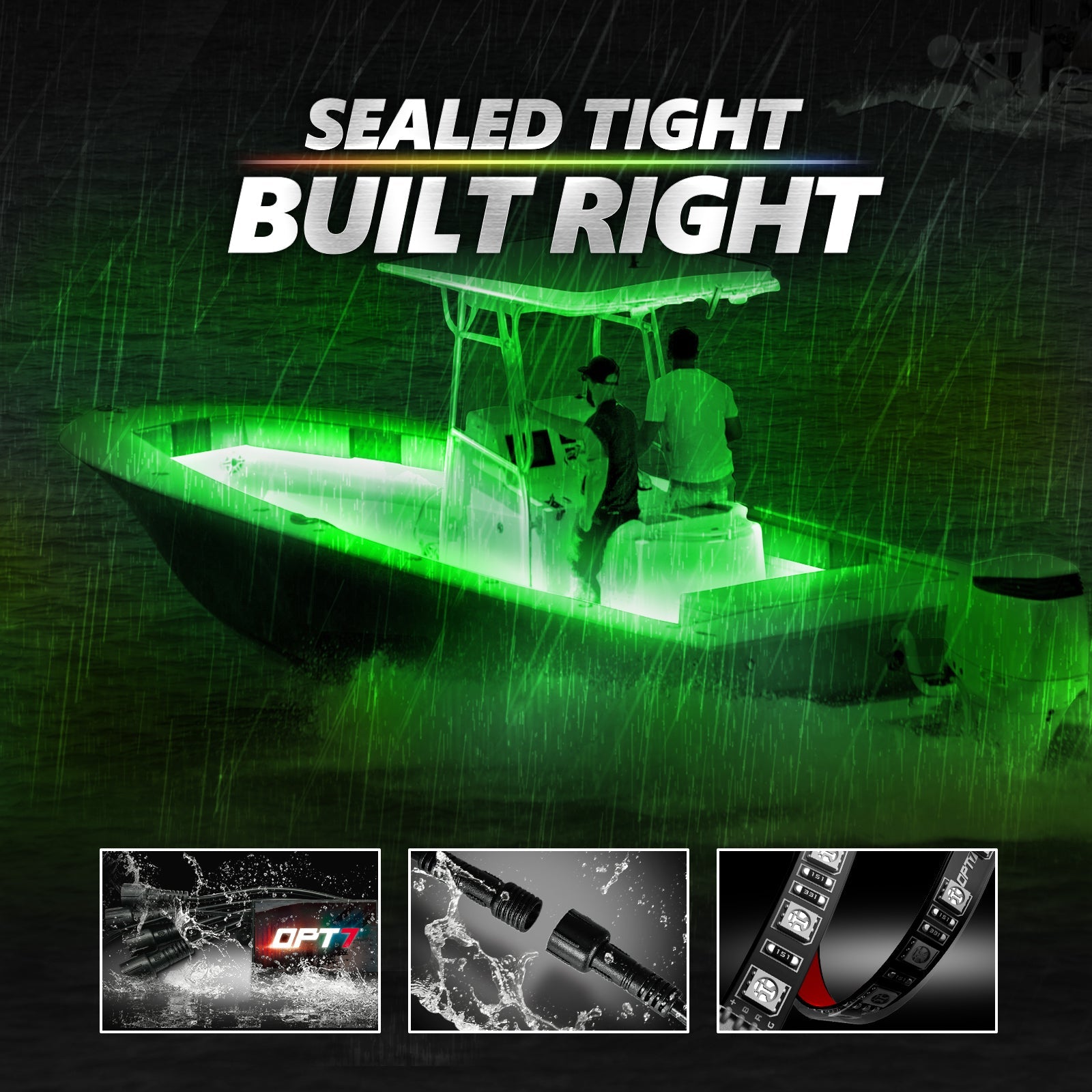 AURA PRO Boat Interior LED Lighting Kit 4 x 48-Inch Multi-Color Strips - Bluetooth Enabled APP Full Color Spectrum