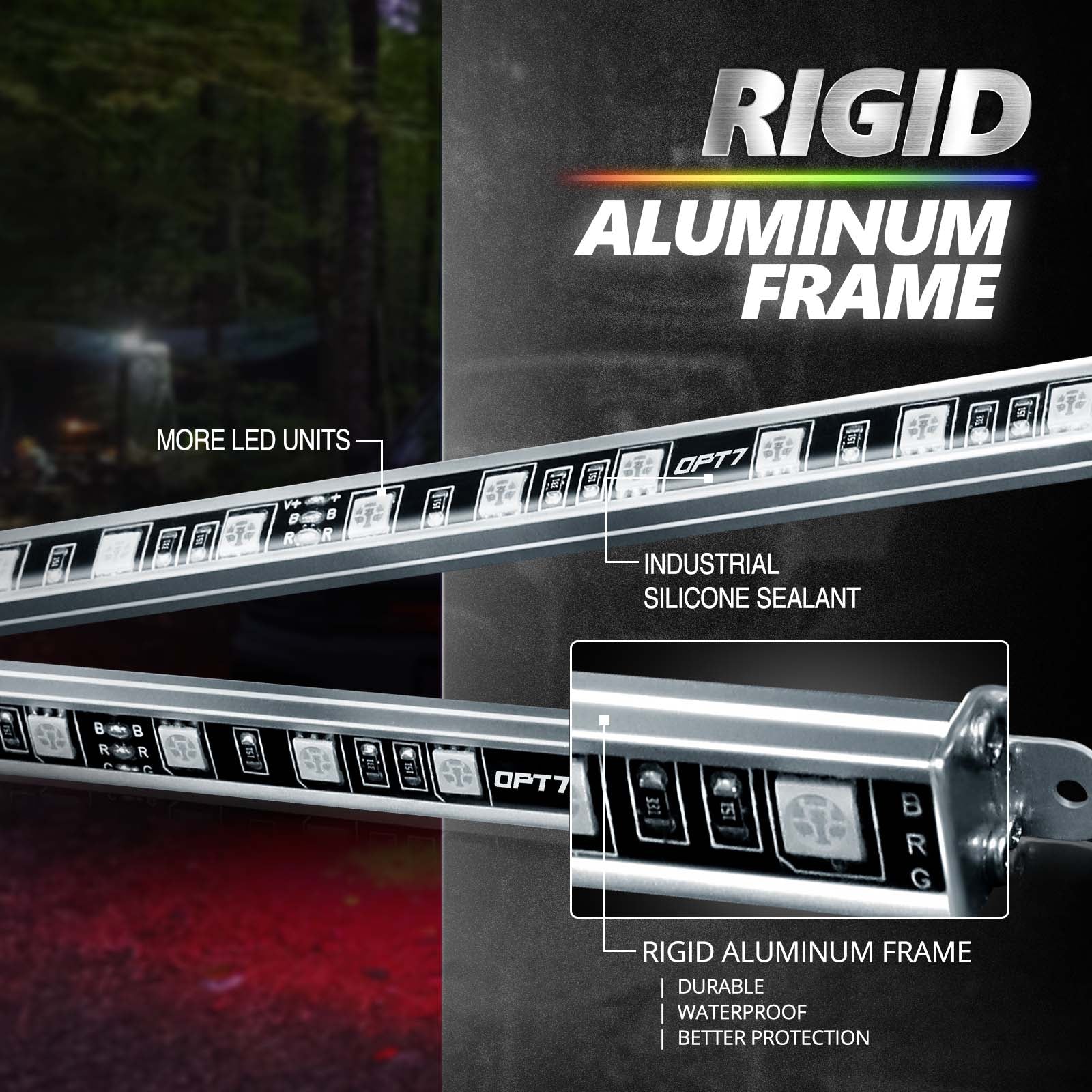 AURA PRO LED Aluminum Underglow Lighting Kit Bluetooth Enabled App