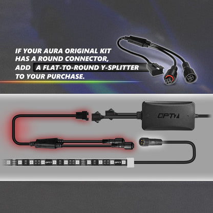 AURA 2pc Flat to Round Y Splitter Connector