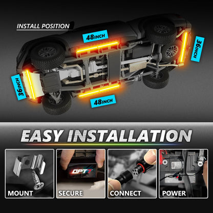 AURA PRO Truck LED Aluminum Underglow Lighting Kit - Bluetooth Enabled APP Full Color Spectrum