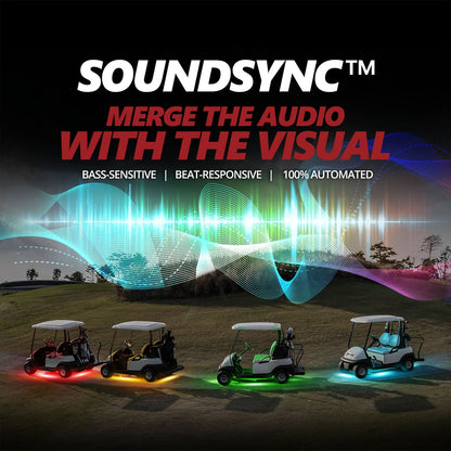 AURA PRO Golf Cart Underbody Glow LED Lighting Kit - Bluetooth Enabled APP - Full Color Spectrum