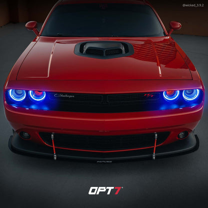 AURA Remote Control Day Time Running Light DRL Halo RGB for Dodge Challenger 08-23 - Install Friendly