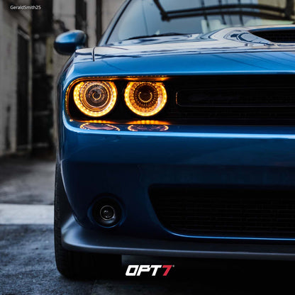 AURA Remote Control Day Time Running Light DRL Halo RGB for Dodge Challenger 08-23 - Install Friendly