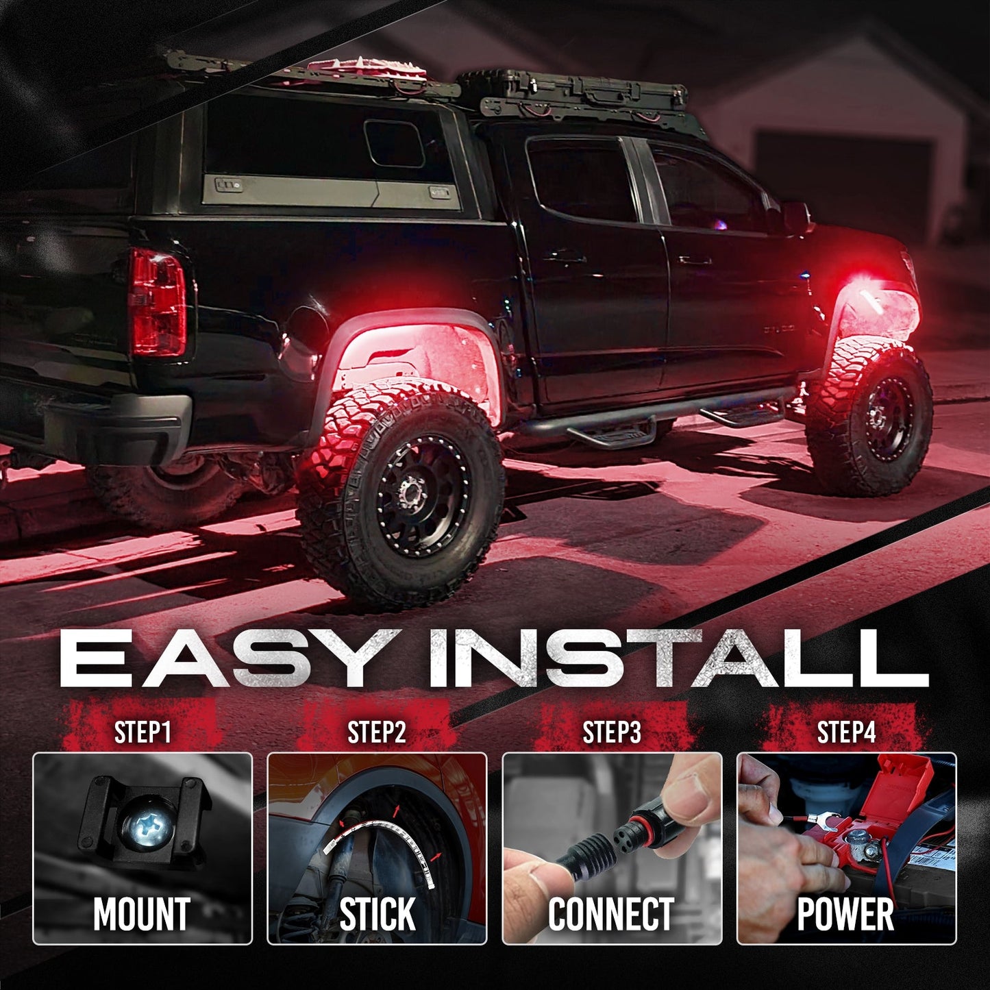 AURA LED Lighting Kit Bundle - Grille + Wheel Well + DreamColor Underglow - Remote Control