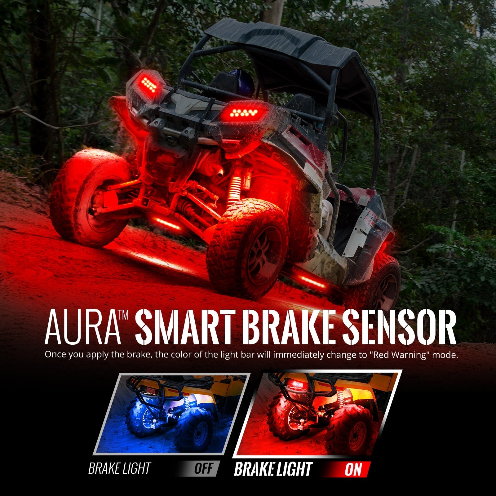 AURA ATV-UTV Underbody Glow LED Lighting Kit Remote Control - Full Color Spectrum