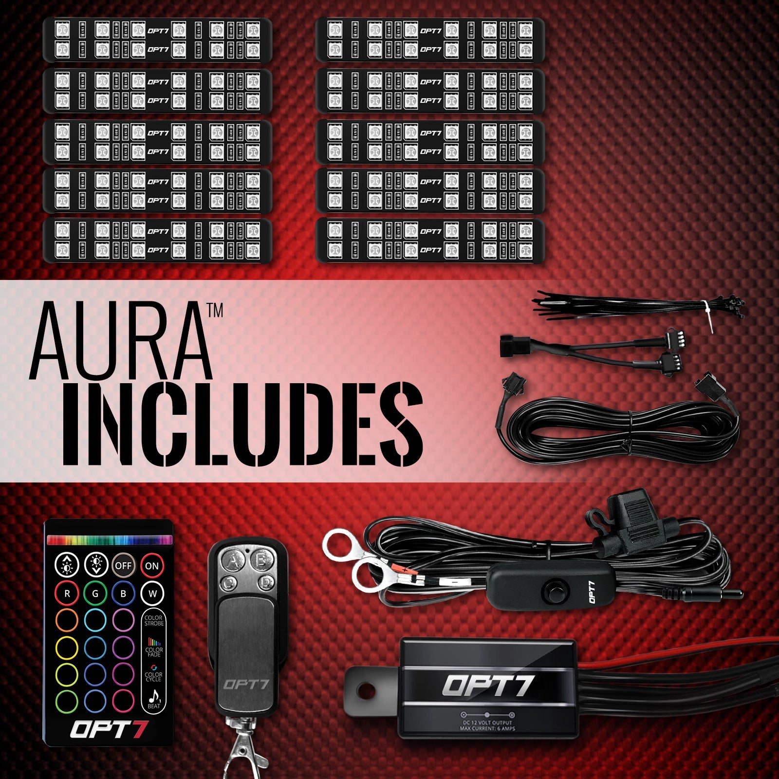 AURA ATV-UTV Underbody Glow LED Lighting Kit Remote Control - Full Color Spectrum