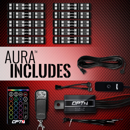 AURA Golf Cart Underbody Glow LED Lighting Kit Remote Control - Full Color Spectrum