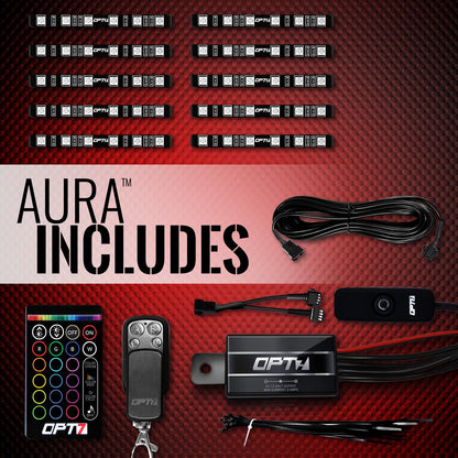 AURA Golf Cart Underbody Glow LED Lighting Kit Remote Control - Full Color Spectrum