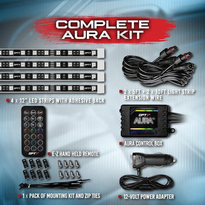 AURA LED Double Row Interior Ambient Lighting Kit - Remote Control Full Color Spectrum