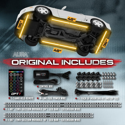 AURA Truck LED Aluminum Underglow Lighting Kit - Wireless Remote Control Full Color Spectrum