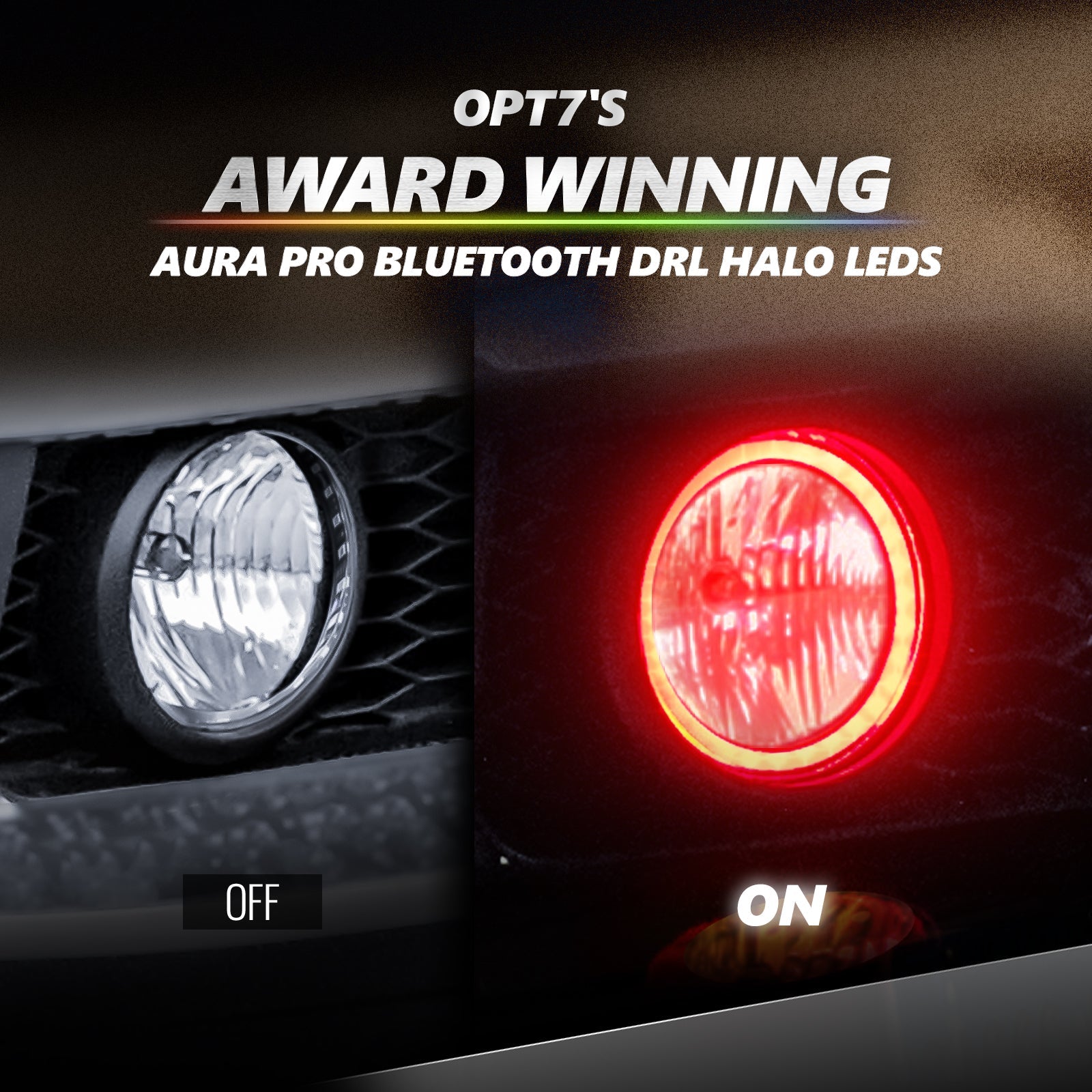 AURA PRO Bluetooth Day Time Running Light DRL Halo RGB for Ford Mustang 2005-2014 - Install Friendly