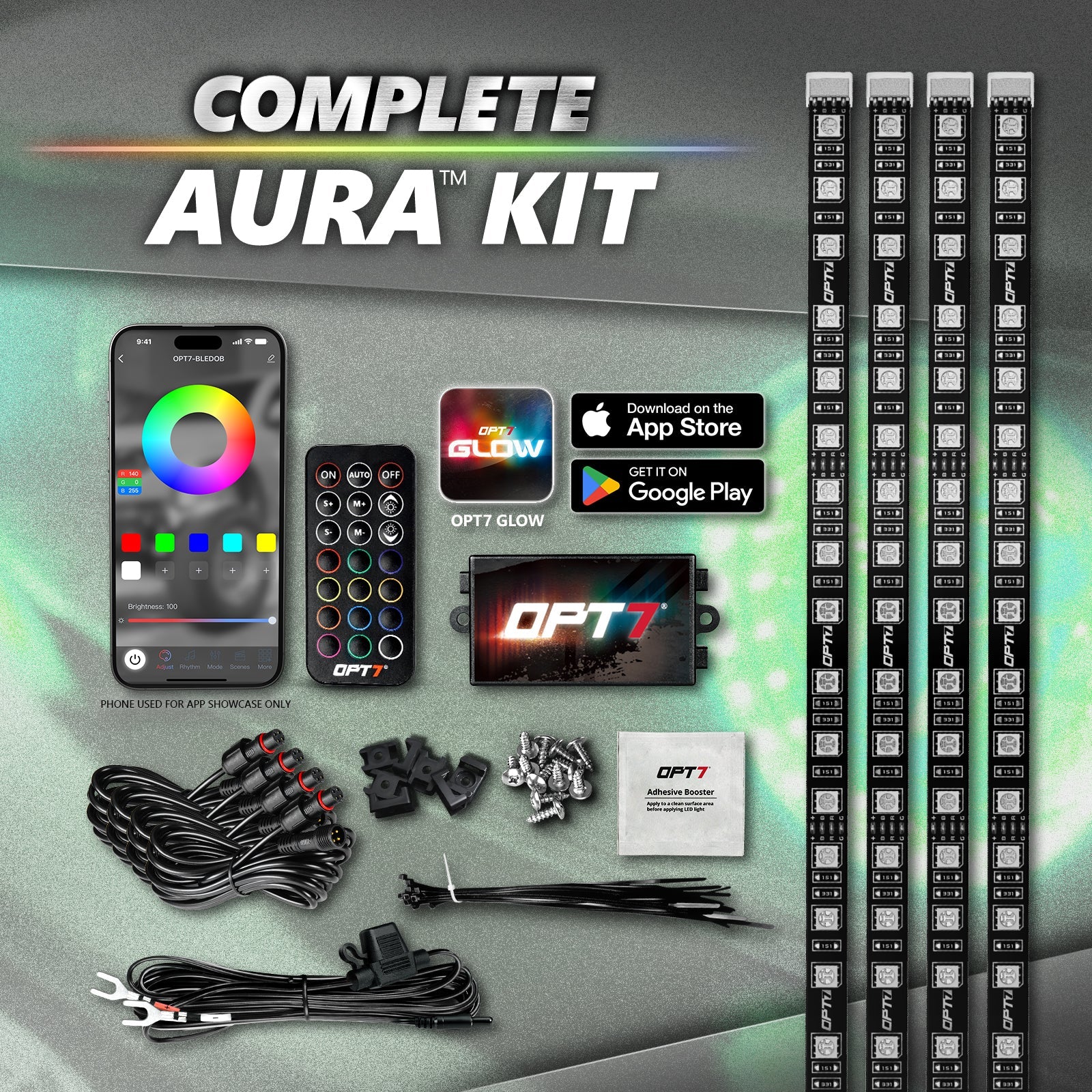 AURA PRO Bluetooth Day Time Running Light DRL Halo RGB for Ford Mustang 2005-2014 - Install Friendly
