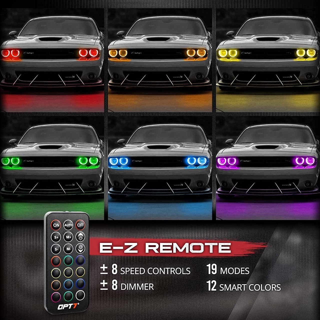 AURA LED Lighting Kit Triple Bundle (Halo + Interior + Underglow) for Dodge Challenger - Remote Control