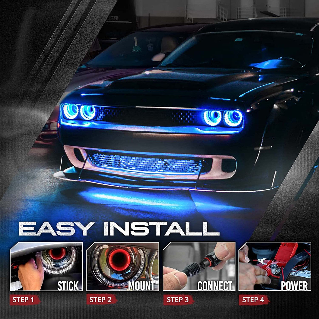 AURA 5th gen (S197) Mustang Bundle: RGB Halo O rings + Grille + Interior w- Bluetooth